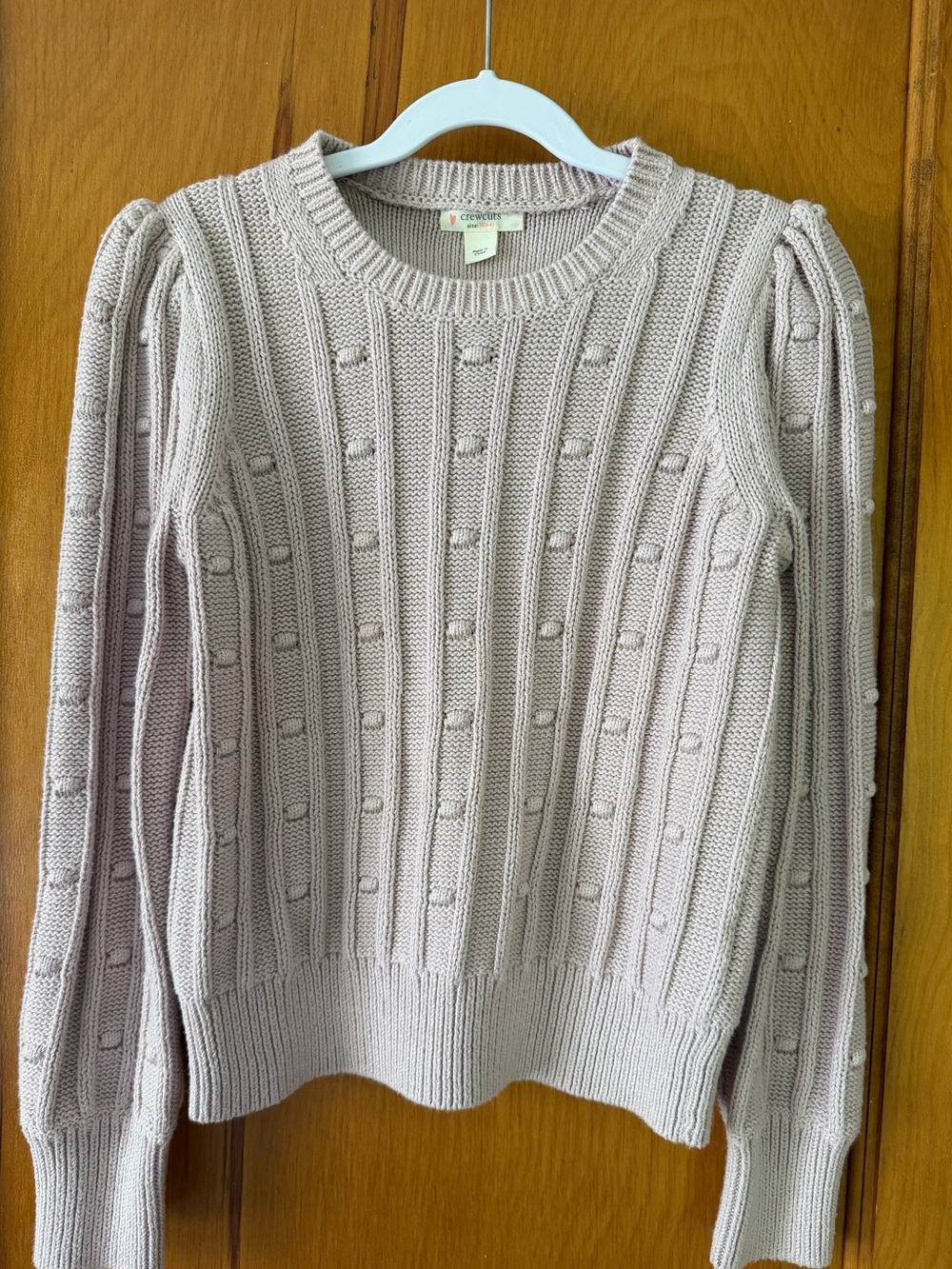 Crewcuts Girls Light Blush Pink Bobble Rib Knit Sweater